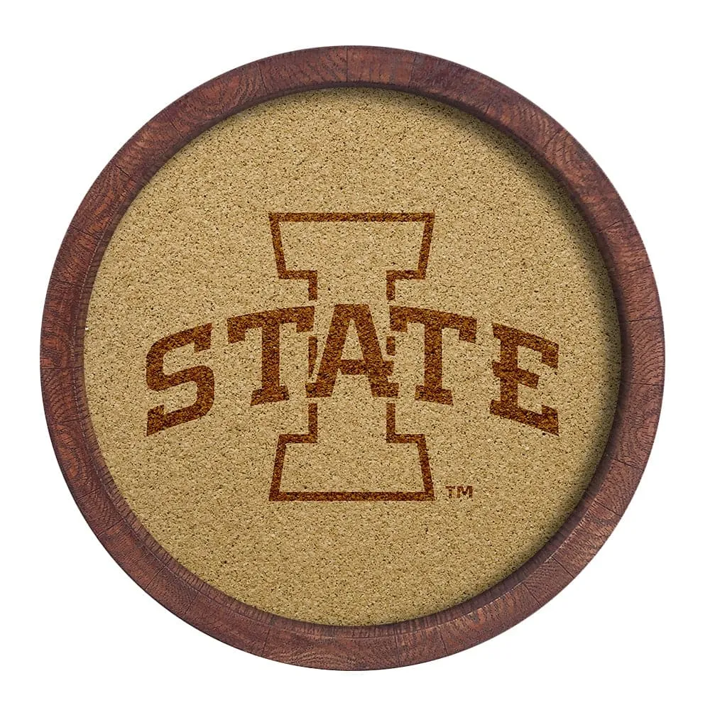 Iowa State Cyclones: "Faux" Barrel Framed Cork Board