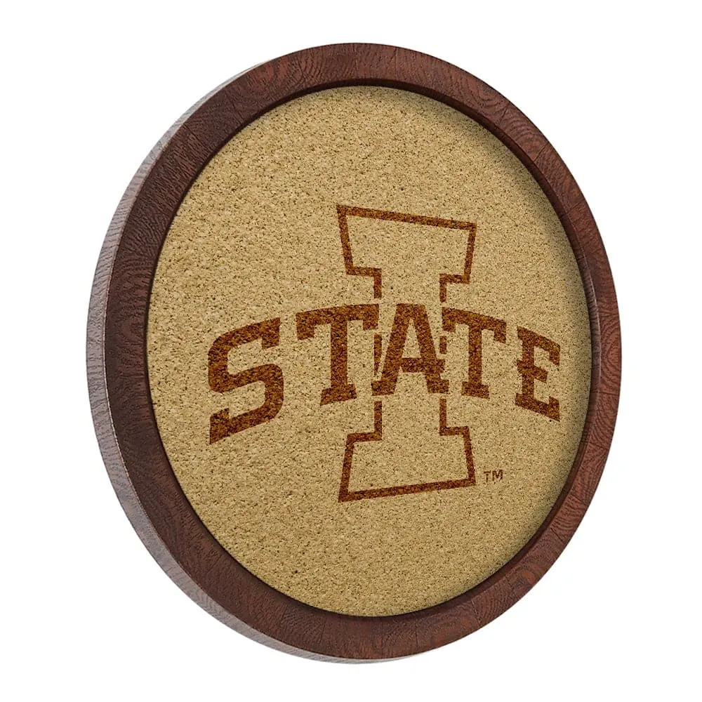 Iowa State Cyclones: "Faux" Barrel Framed Cork Board