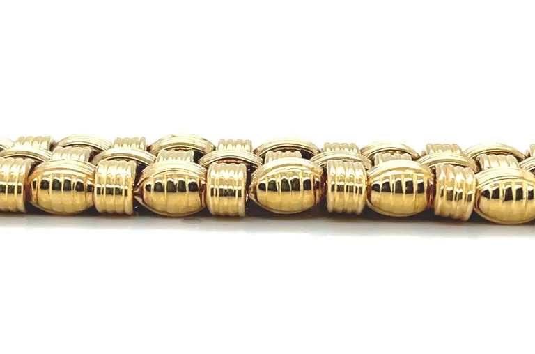 Italian Basketweave Bracelet in 14k Yellow Gold