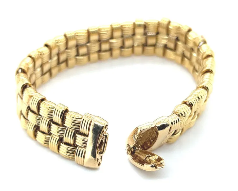 Italian Basketweave Bracelet in 14k Yellow Gold