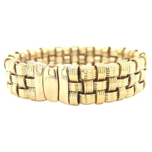Italian Basketweave Bracelet in 14k Yellow Gold