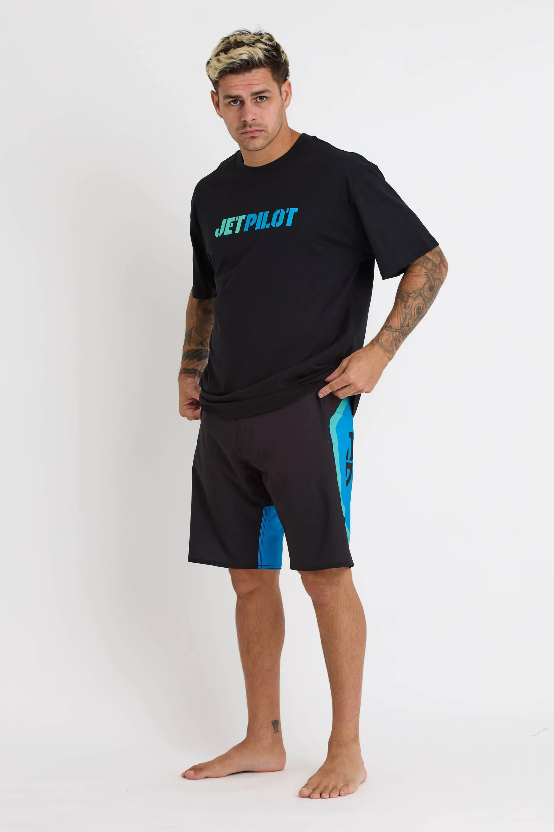 Jetpilot 86 Spinal Tee - Black/Blue