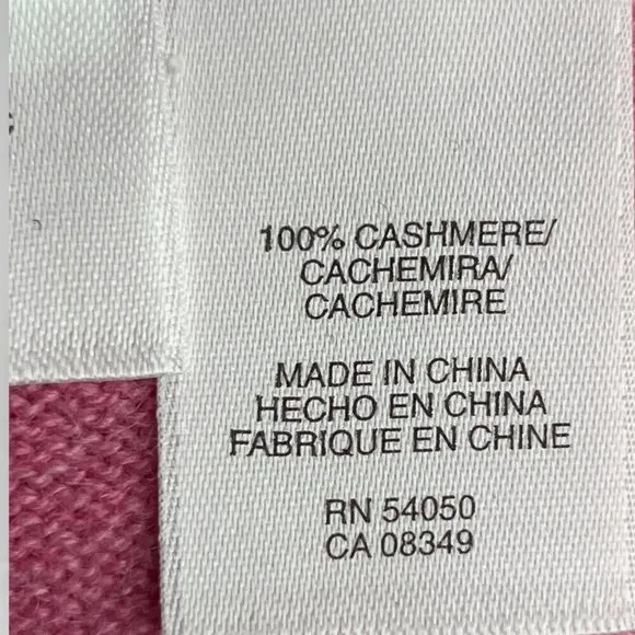JONES NEW YORK Pink V Neck Cashmere Sweater M