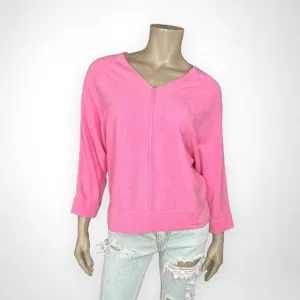 JONES NEW YORK Pink V Neck Cashmere Sweater M