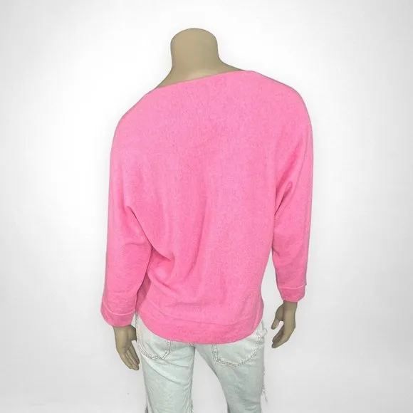 JONES NEW YORK Pink V Neck Cashmere Sweater M