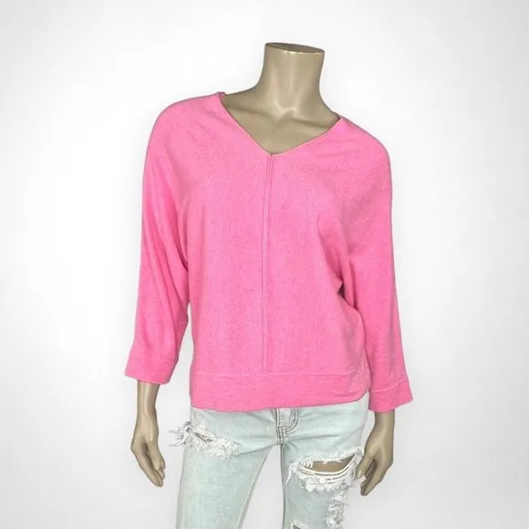 JONES NEW YORK Pink V Neck Cashmere Sweater M