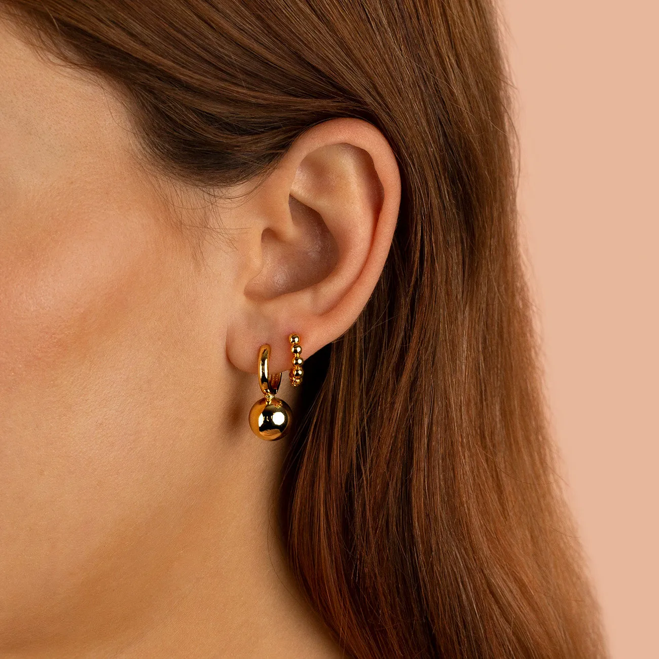 Jumbo Sphere Huggie Earring