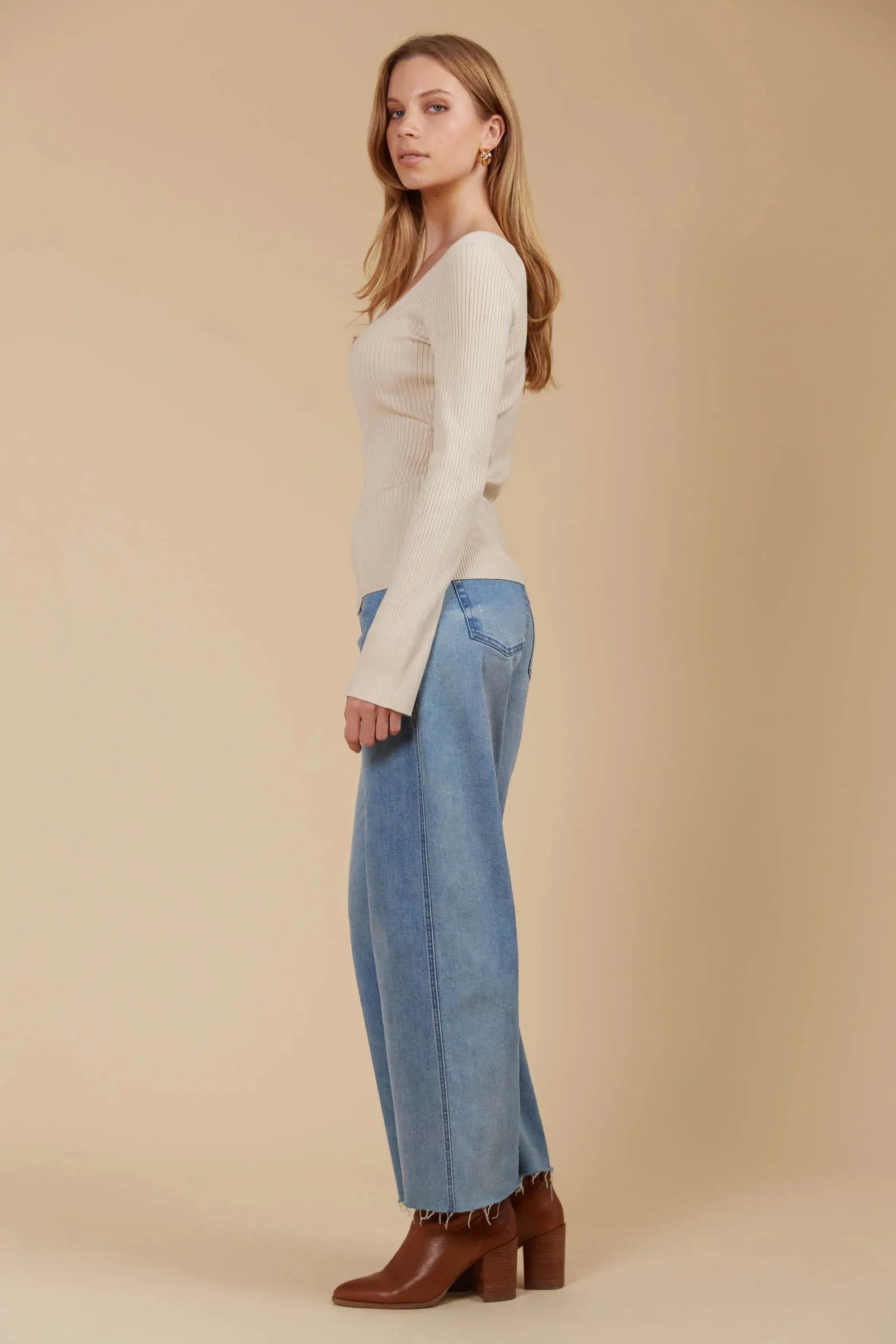 Juno Square Neck Top - Canvas