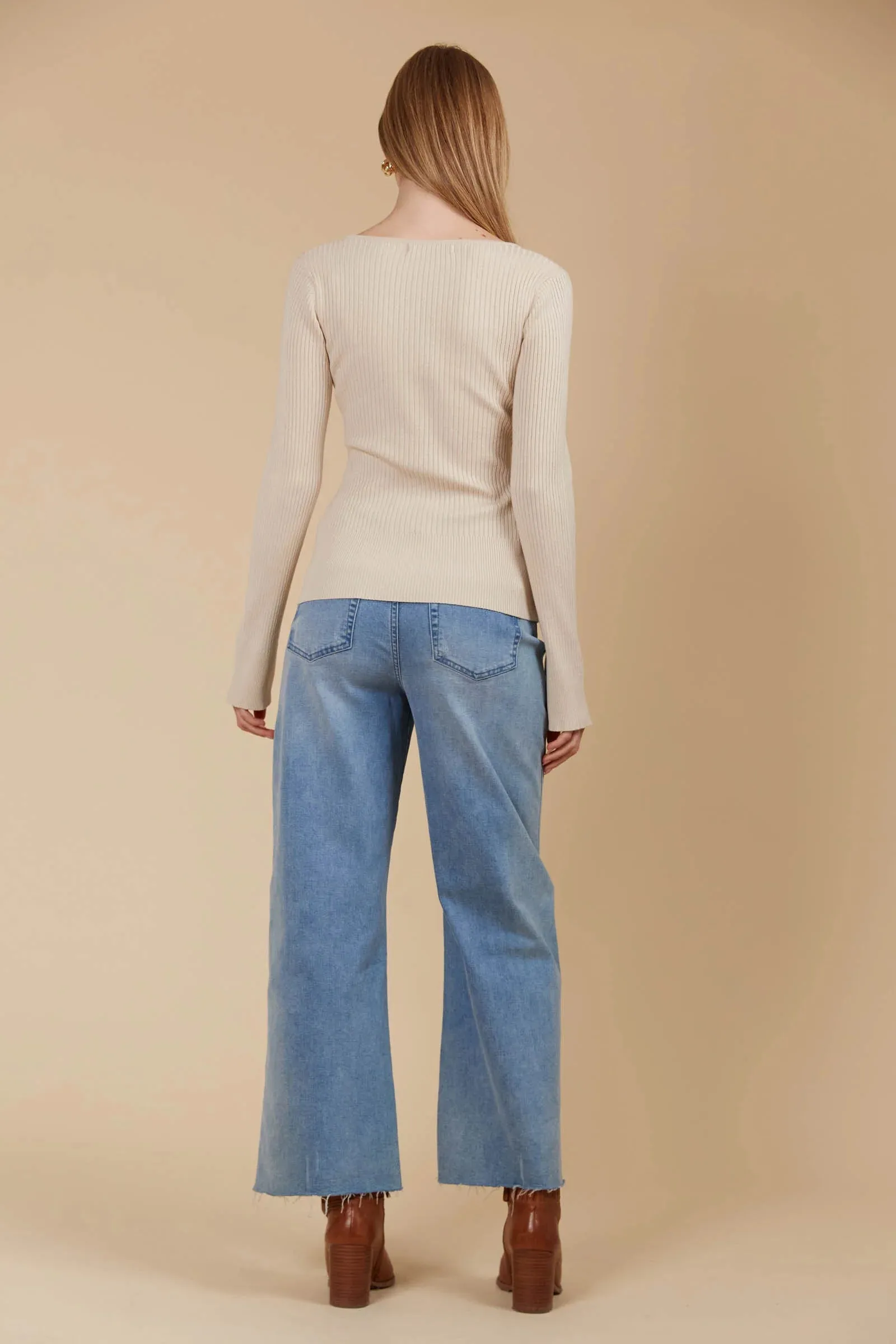 Juno Square Neck Top - Canvas