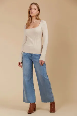Juno Square Neck Top - Canvas