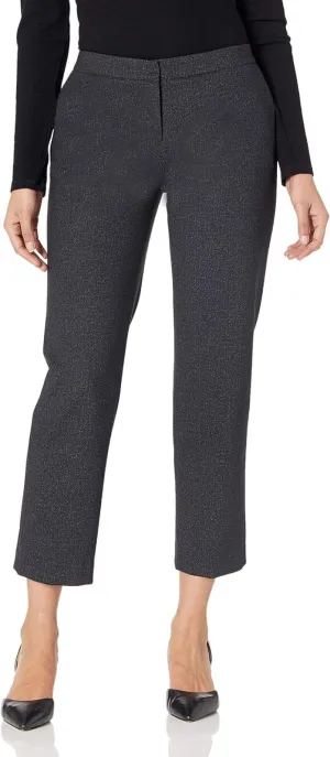 Kasper Women's Petite Elastic Back Pant 10788577 Charcoal Gray Black 10P