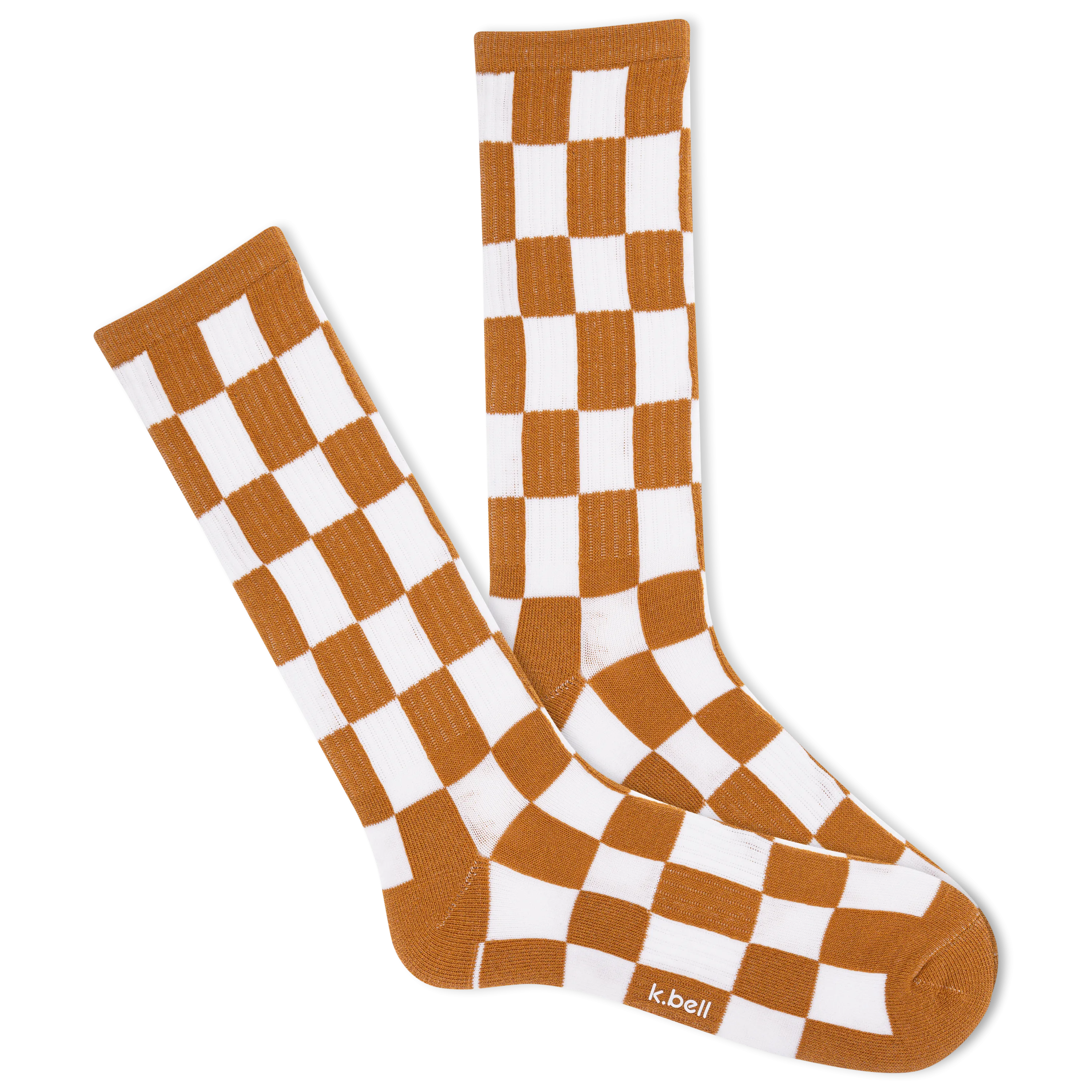 K.Bell Men's L.A. Checkerboard Active Crew Sock