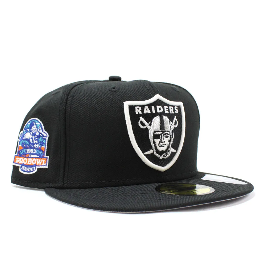 Las Vegas Raiders 1983 PRO BOWL New Era 59Fifty Fitted Hat (Glow in the Dark Logo Gray Under Brim)