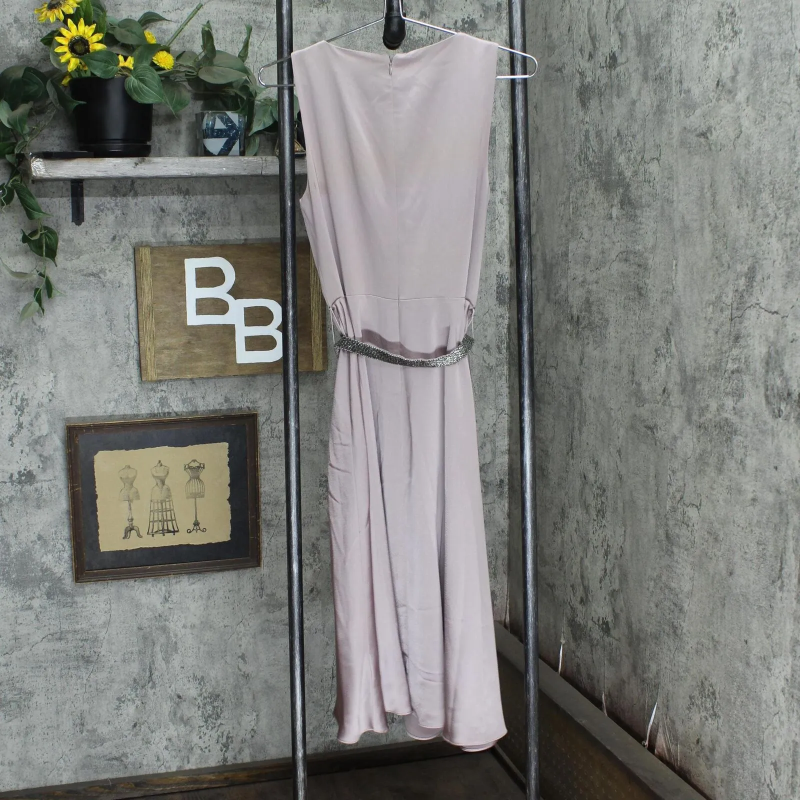 Lauren Ralph Lauren Satin Sleeveless Cocktail and Party Dress Purple Dove 4