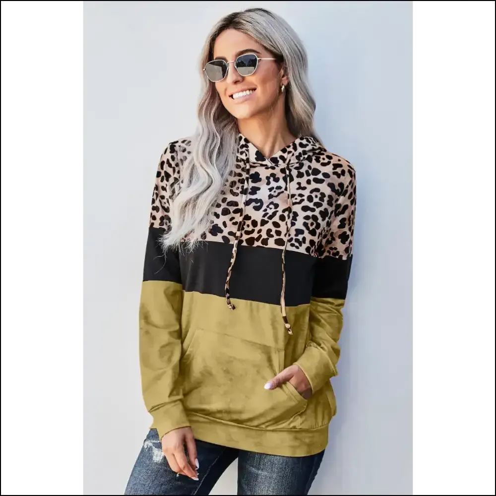Leopard Color Block Hoodie - Wildly Stylish & Chic
