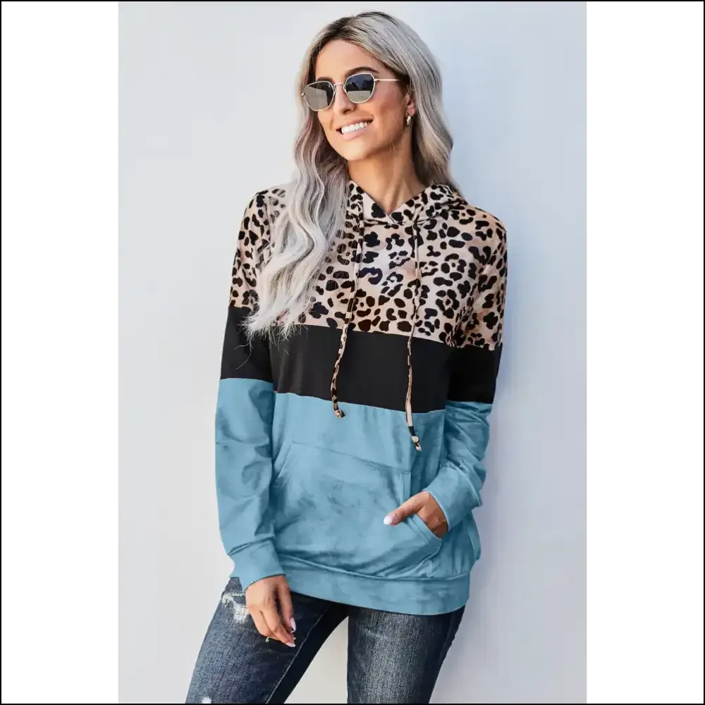 Leopard Color Block Hoodie - Wildly Stylish & Chic