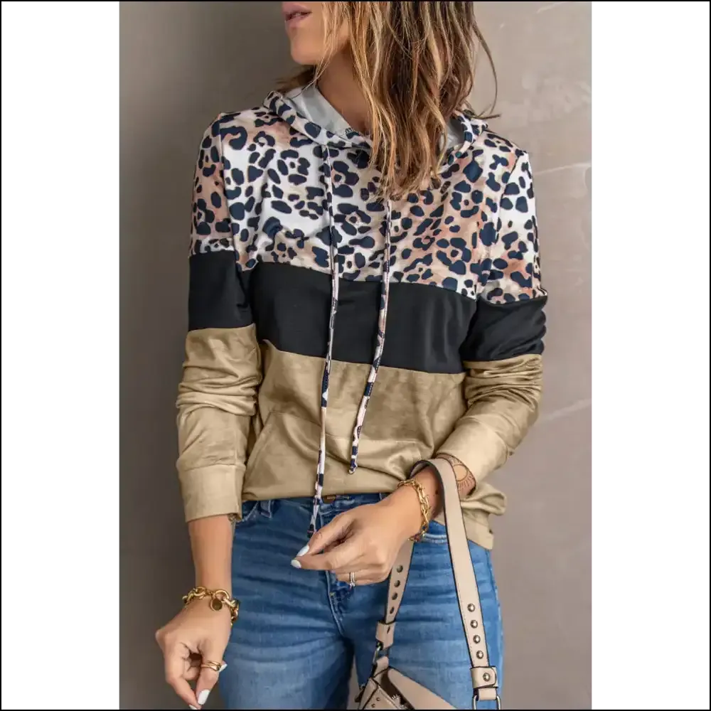 Leopard Color Block Hoodie - Wildly Stylish & Chic