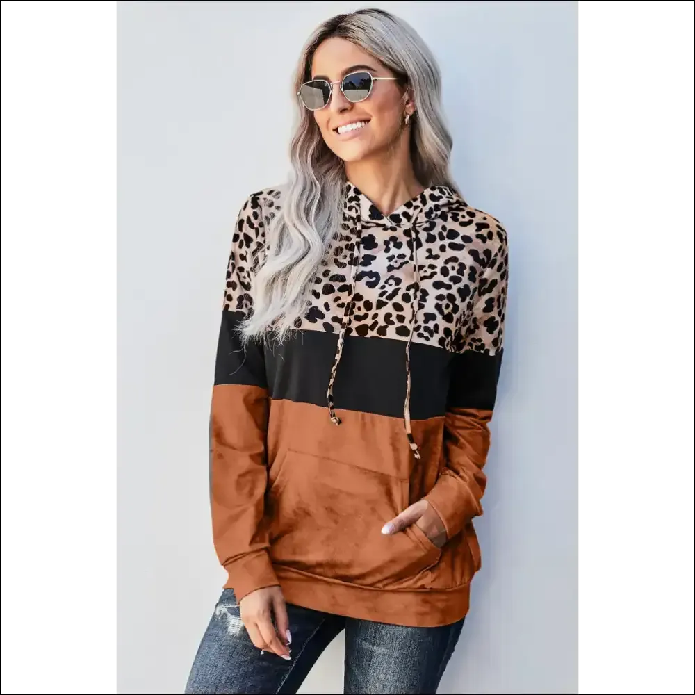 Leopard Color Block Hoodie - Wildly Stylish & Chic