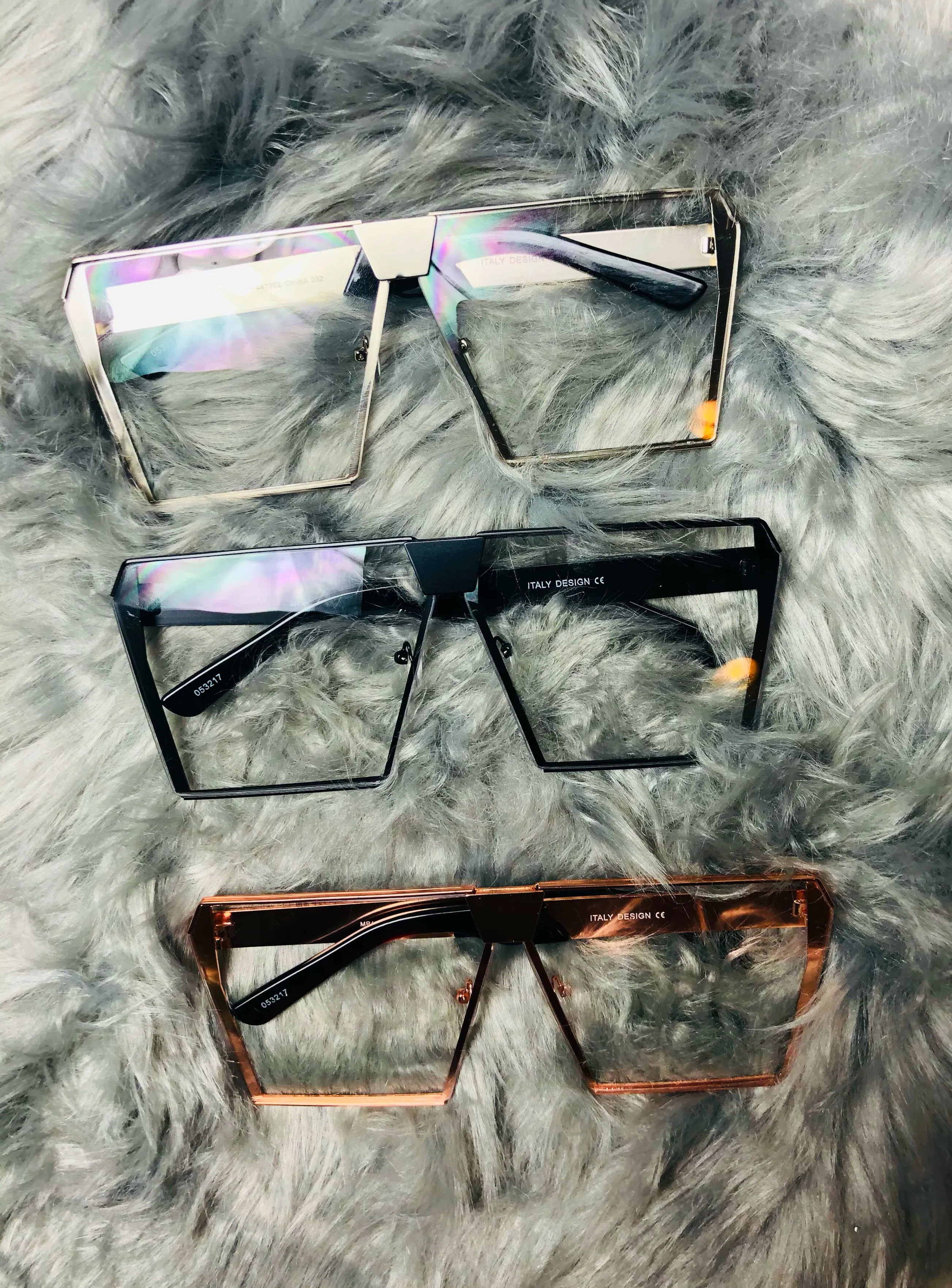 LETS BE CLEAR TRANSPARENT Large Frame Glasses