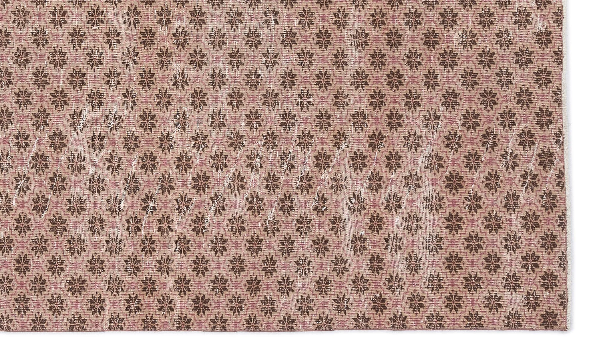 Light Pink Over Dyed Rug | Retro Rug | Turkish Rug | Hand Weaving Rug  | Bedroom Rug | Wool Rug | Vintage Rug | Patterned Rug | Striped Rug | Naturel Rug | Office Rug | Boho Rug I 5'10'' x 9'9'' ft 178 x 298 cm
