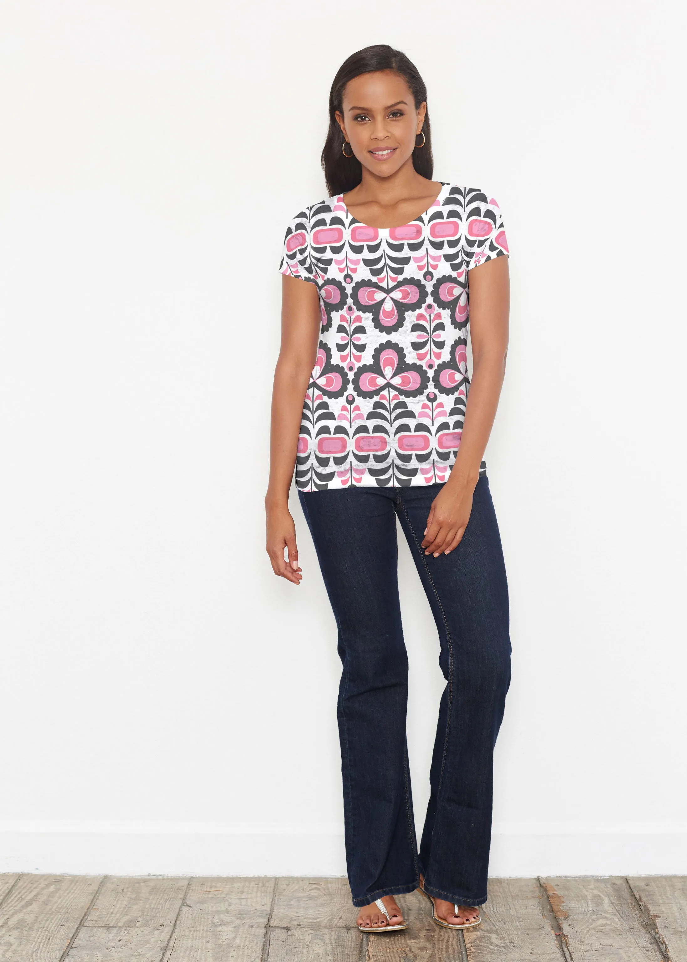 Lolly (8090) ~ Short Sleeve Scoop Shirt