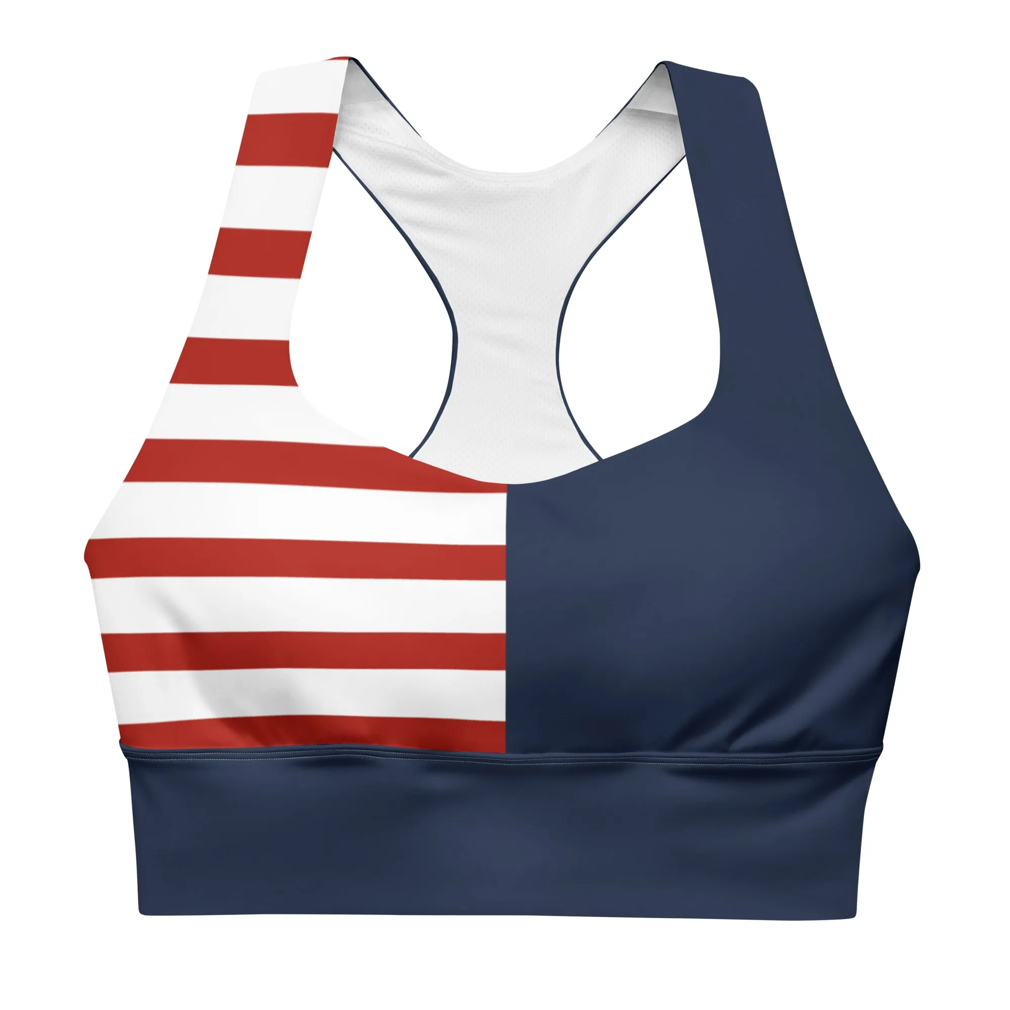 Longline sports bra Red, White and Blue