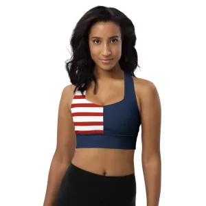 Longline sports bra Red, White and Blue
