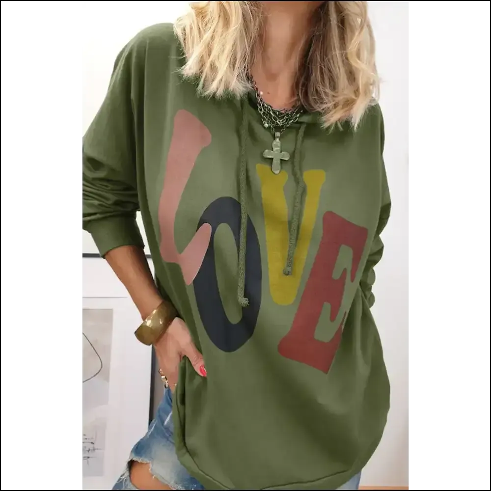 LOVE Dropped Shoulder Hoodie - Embrace Your Style