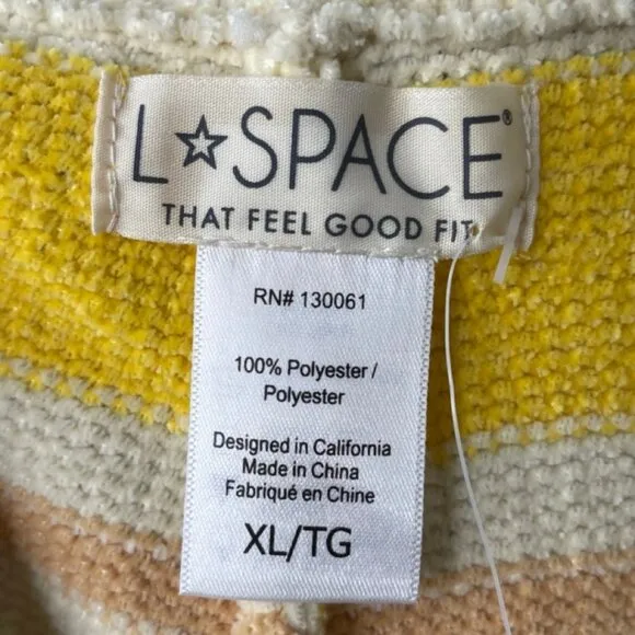 L*SPACE | NWT Sun Seeker Yellow Tie Waist Chenille Lounge Shorts | Size XL