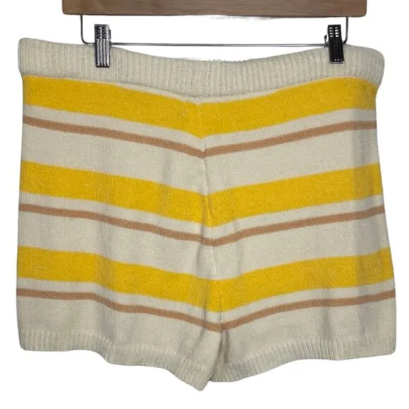 L*SPACE | NWT Sun Seeker Yellow Tie Waist Chenille Lounge Shorts | Size XL