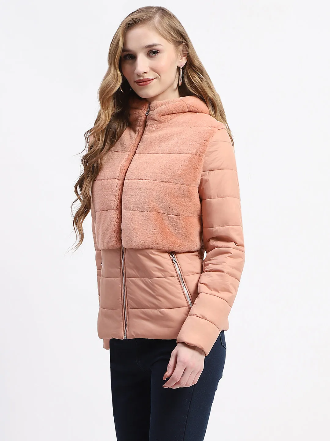 Madame Dual-Textured Rust Puffer Jacket