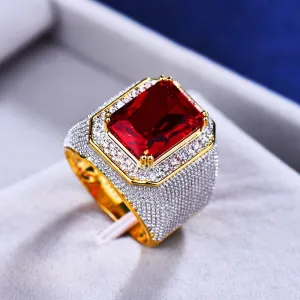 Magnifique bague Bijoux Or Jaune et pierre zircon / bague homme femme luxueuse