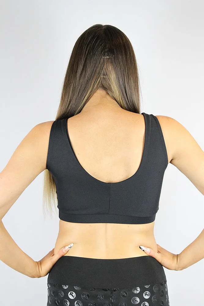 Matte Black Sweet Scoop Sports Bra