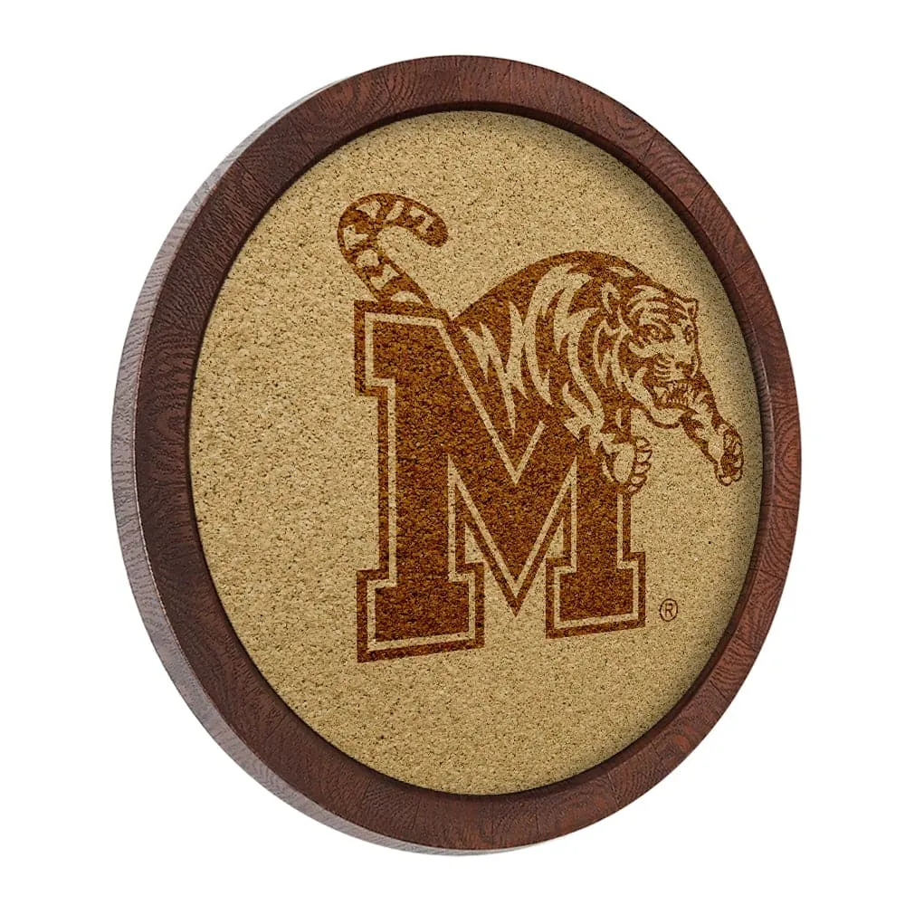 Memphis Tigers: "Faux" Barrel Framed Cork Board