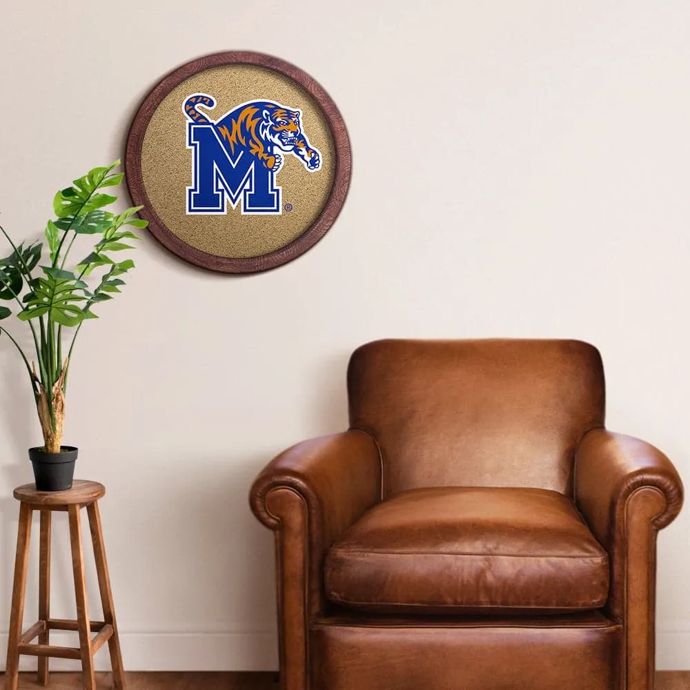 Memphis Tigers: "Faux" Barrel Framed Cork Board