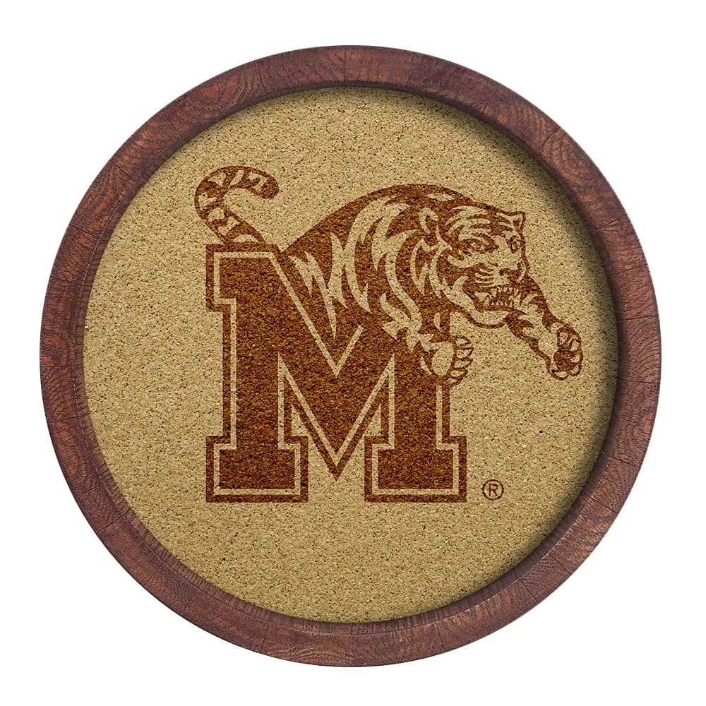 Memphis Tigers: "Faux" Barrel Framed Cork Board