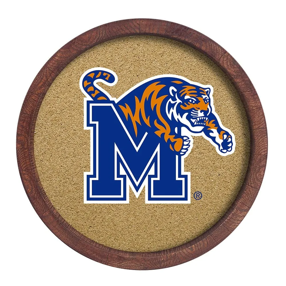 Memphis Tigers: "Faux" Barrel Framed Cork Board