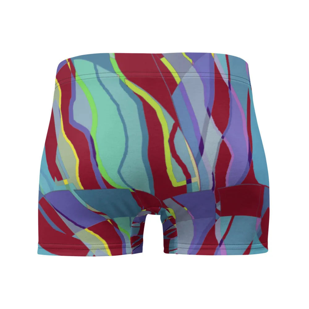 Mens Boxer Briefs | Burgundy Pattern | Retro Distorted Victorian Style