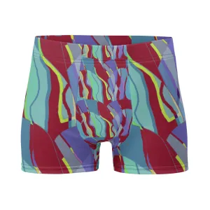 Mens Boxer Briefs | Burgundy Pattern | Retro Distorted Victorian Style