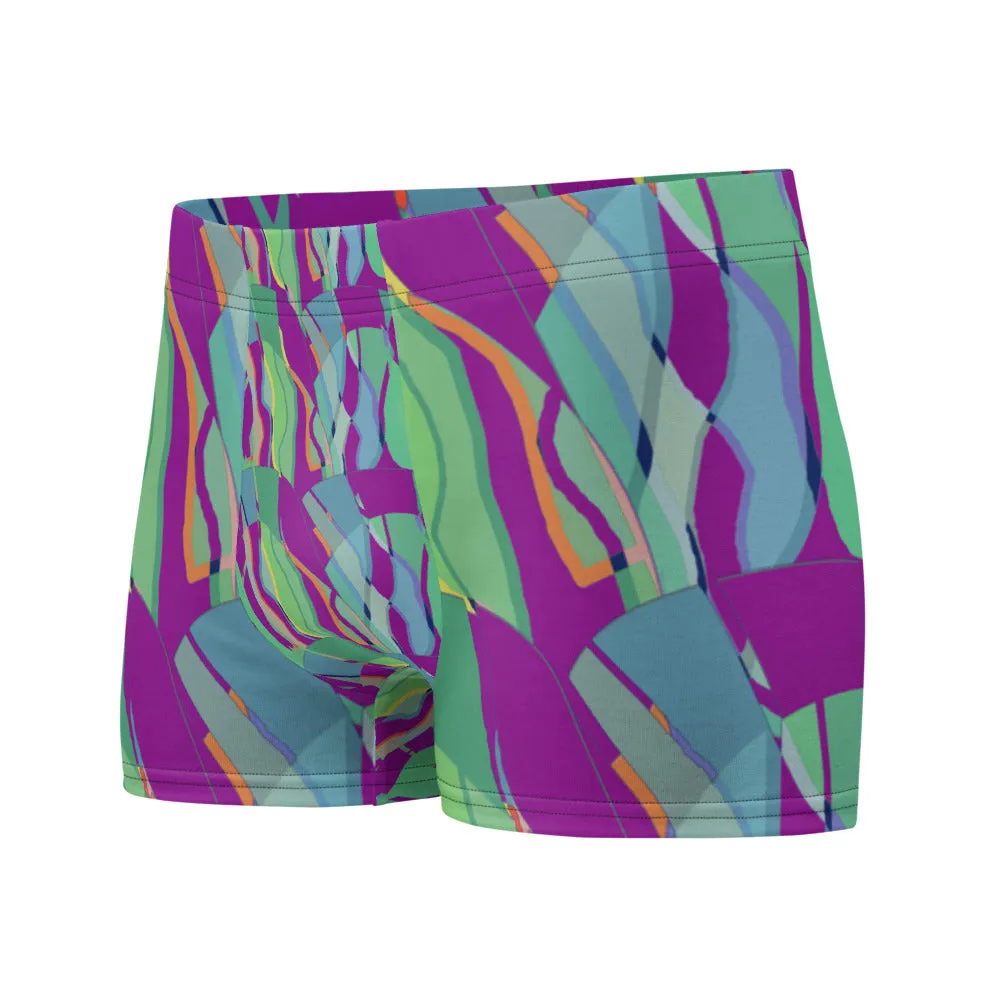 Mens Boxer Briefs | Purple Pattern | Retro Distorted Victorian Style