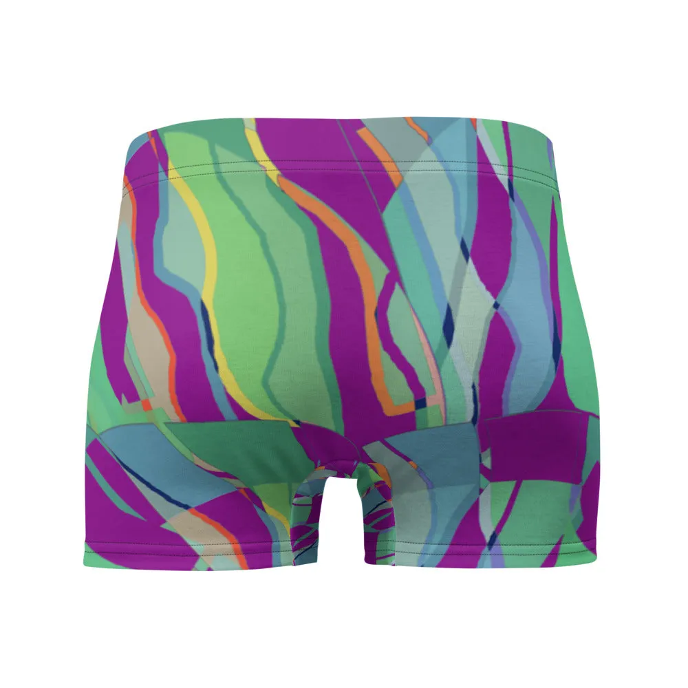 Mens Boxer Briefs | Purple Pattern | Retro Distorted Victorian Style