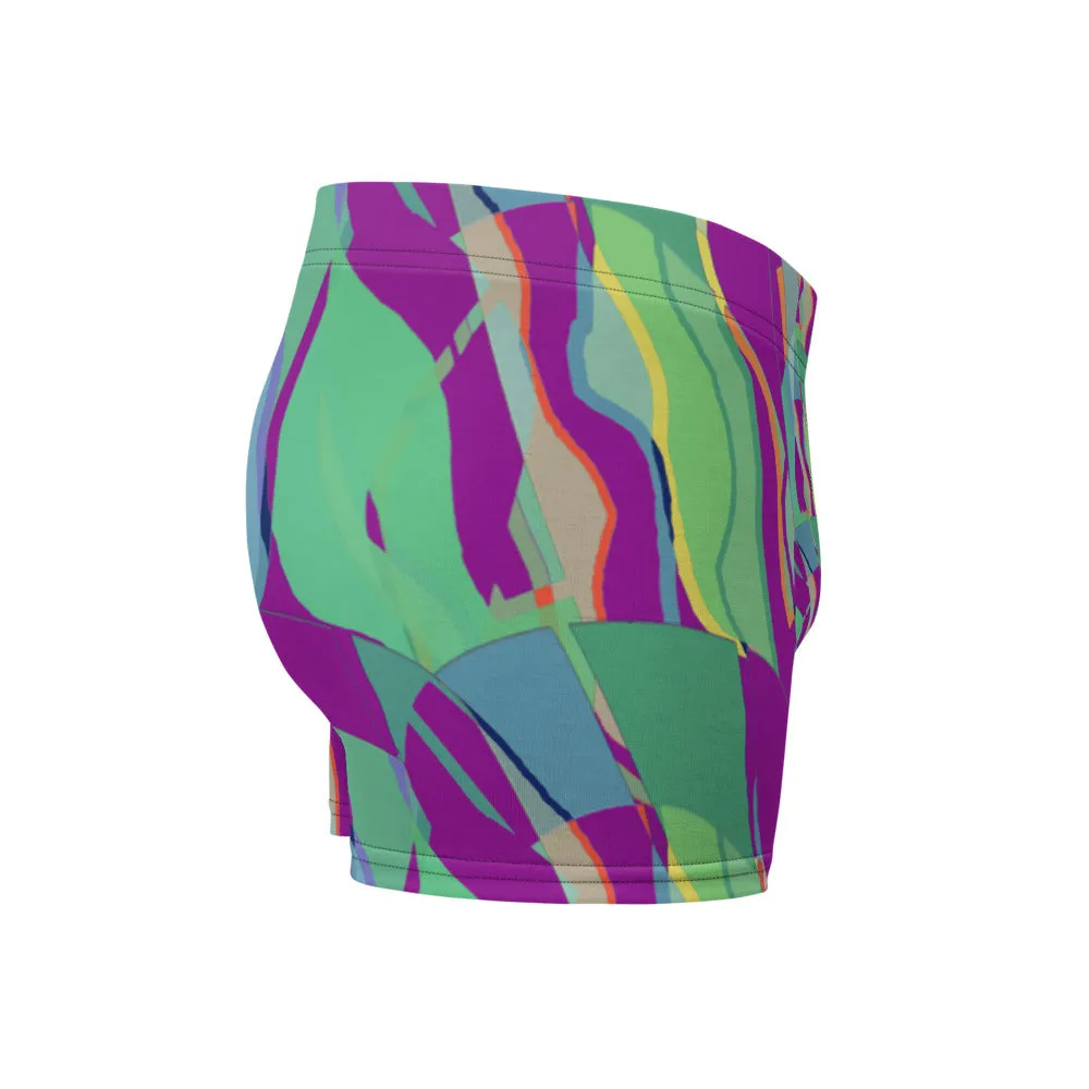 Mens Boxer Briefs | Purple Pattern | Retro Distorted Victorian Style