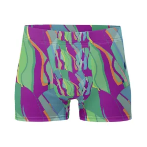 Mens Boxer Briefs | Purple Pattern | Retro Distorted Victorian Style