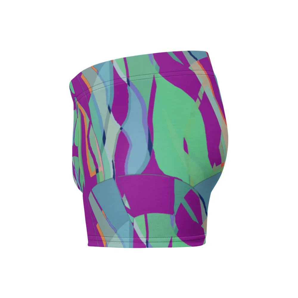 Mens Boxer Briefs | Purple Pattern | Retro Distorted Victorian Style