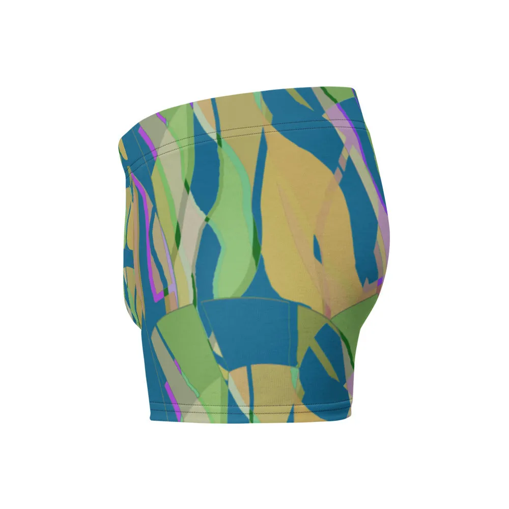 Mens Boxer Briefs | Teal Pattern | Retro Distorted Victorian Style