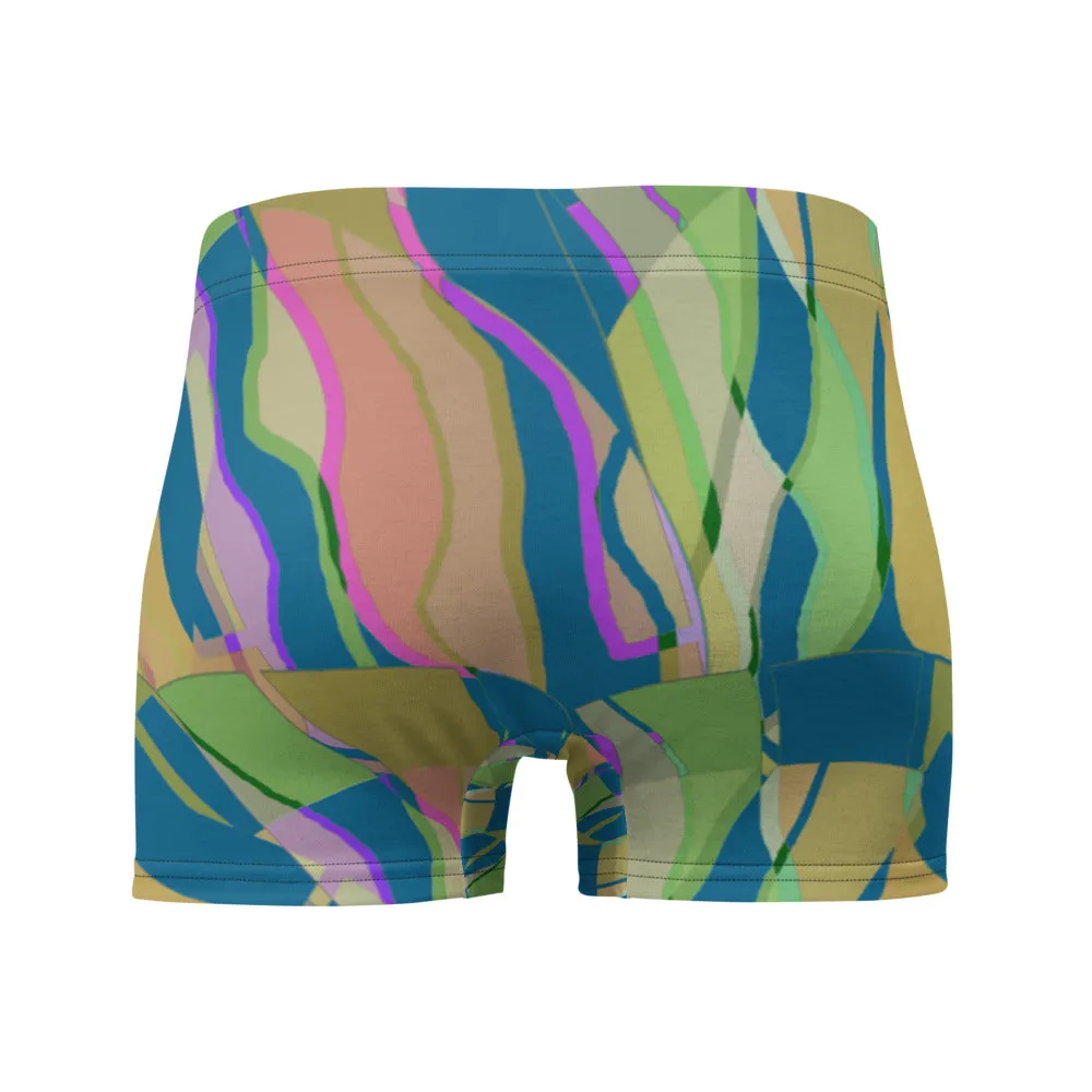 Mens Boxer Briefs | Teal Pattern | Retro Distorted Victorian Style