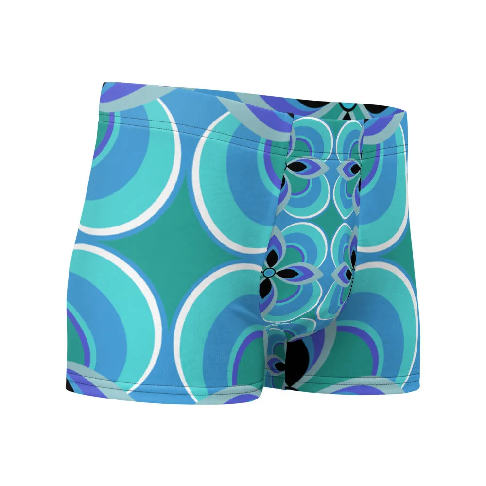 Mens Boxer Briefs | Turquoise Pattern | Mid Century Modern Style
