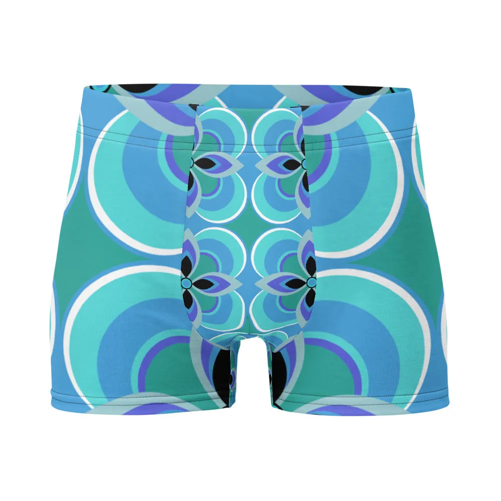 Mens Boxer Briefs | Turquoise Pattern | Mid Century Modern Style