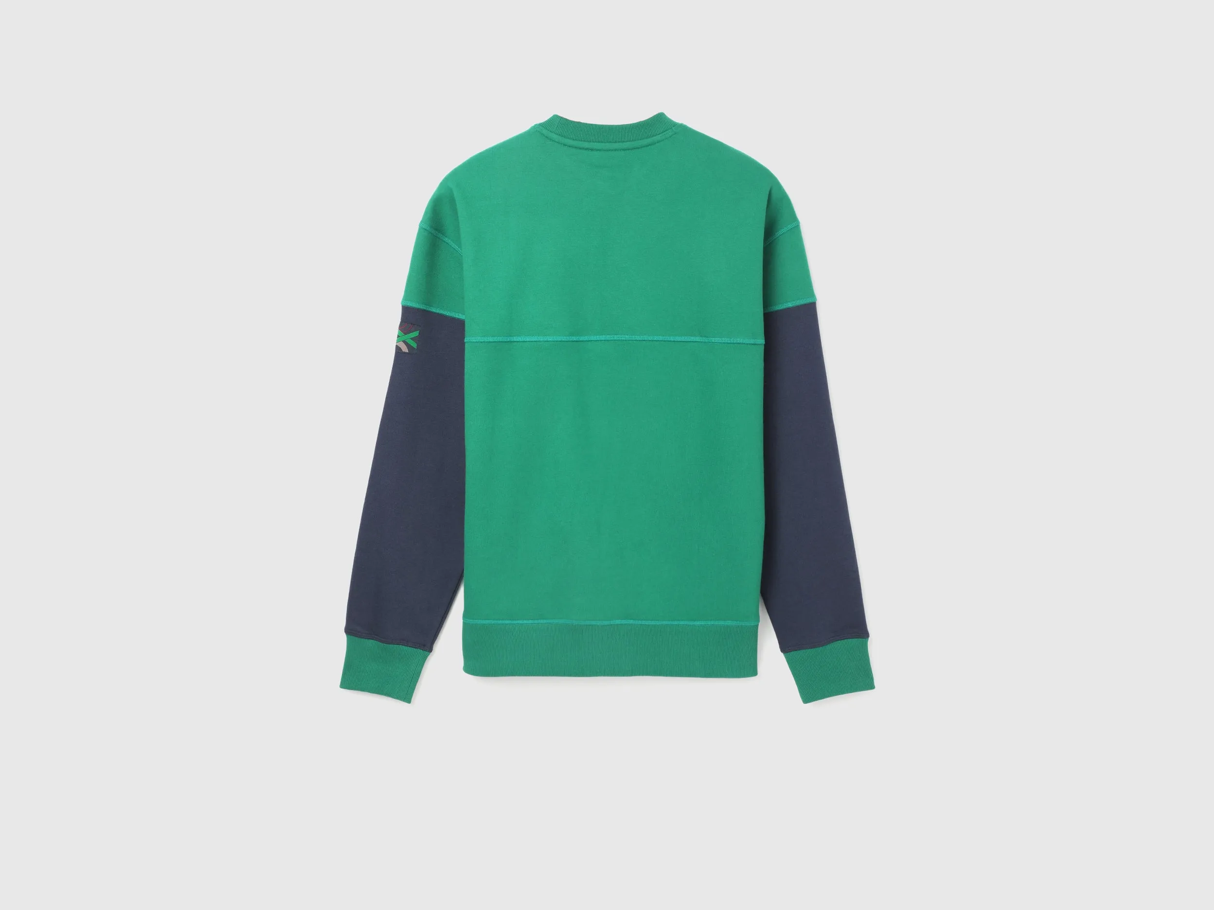 Men's Boxy Fit Round Neck Color Block Sweatshirt