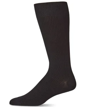 Men's Modal Durable and Flexible Pin Rib Crew Sock